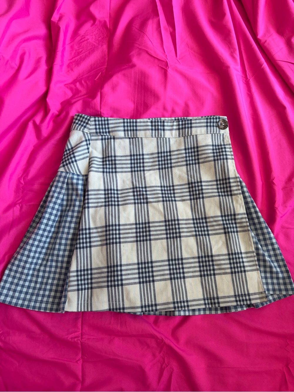 Urban Outfitters Blue and Navy Mixed Plaid Mini Skirt